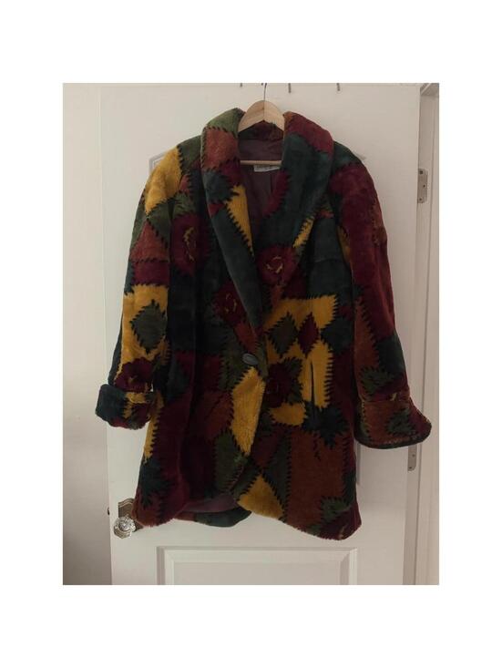 Jackets & Blazers - Vintage Donnybrook Patchwork Faux Fur Coat Size XL
